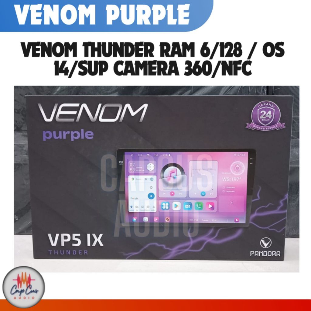 VENOM HEAD UNIT ANDROID VP5 IX THUNDER 9/10 INCH QLED/ RAM 6GB ROM 128GB,CARPLAY