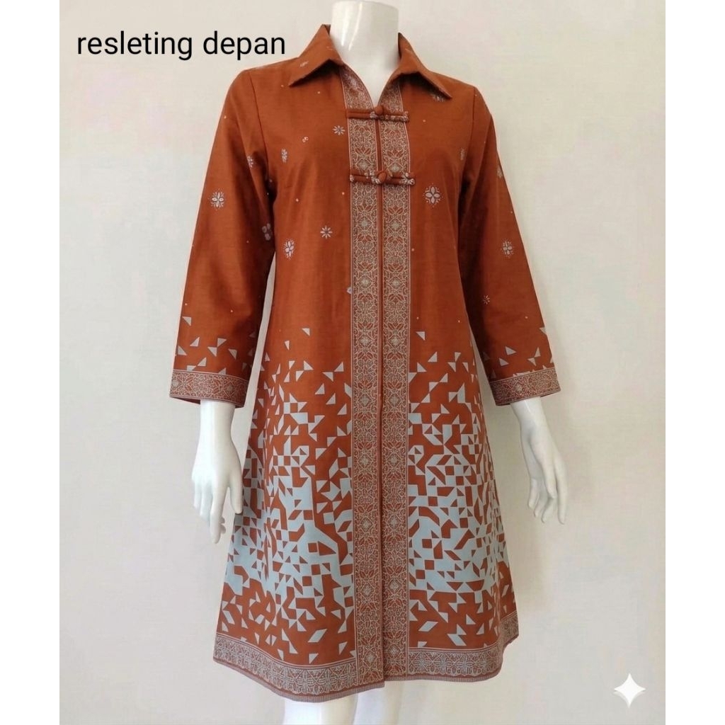Set Couple Batik motif kuning serabut / Batik sragen / batik solo / dress batik / seragam batik caha