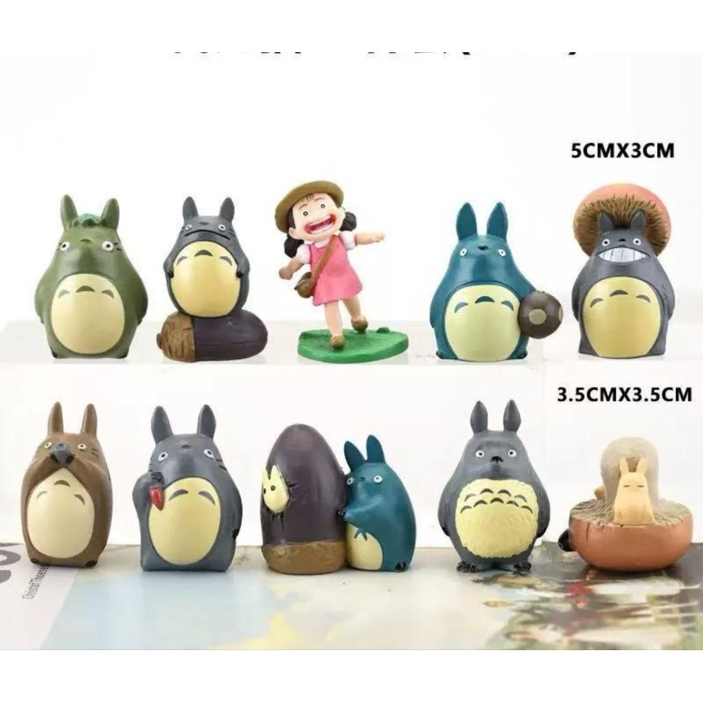 totoro figure set 10 topper mainan