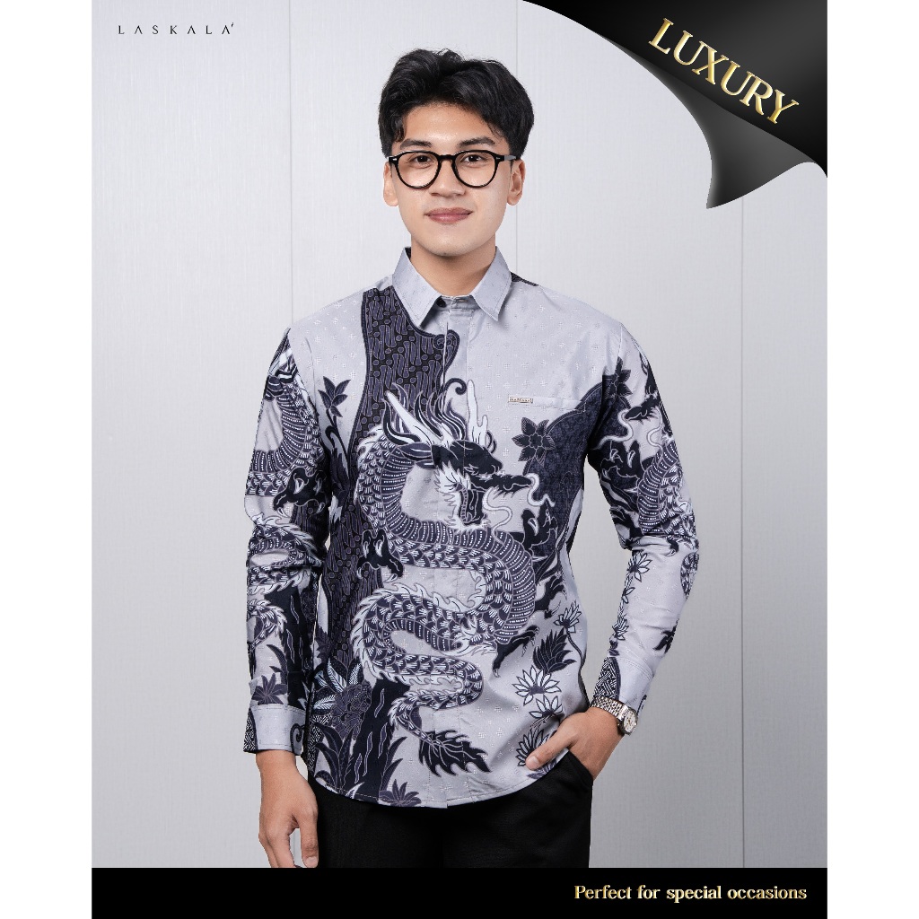 Laskala Batik Premium Pradipa Kemeja Batik Pria Slimfit Lengan Panjang