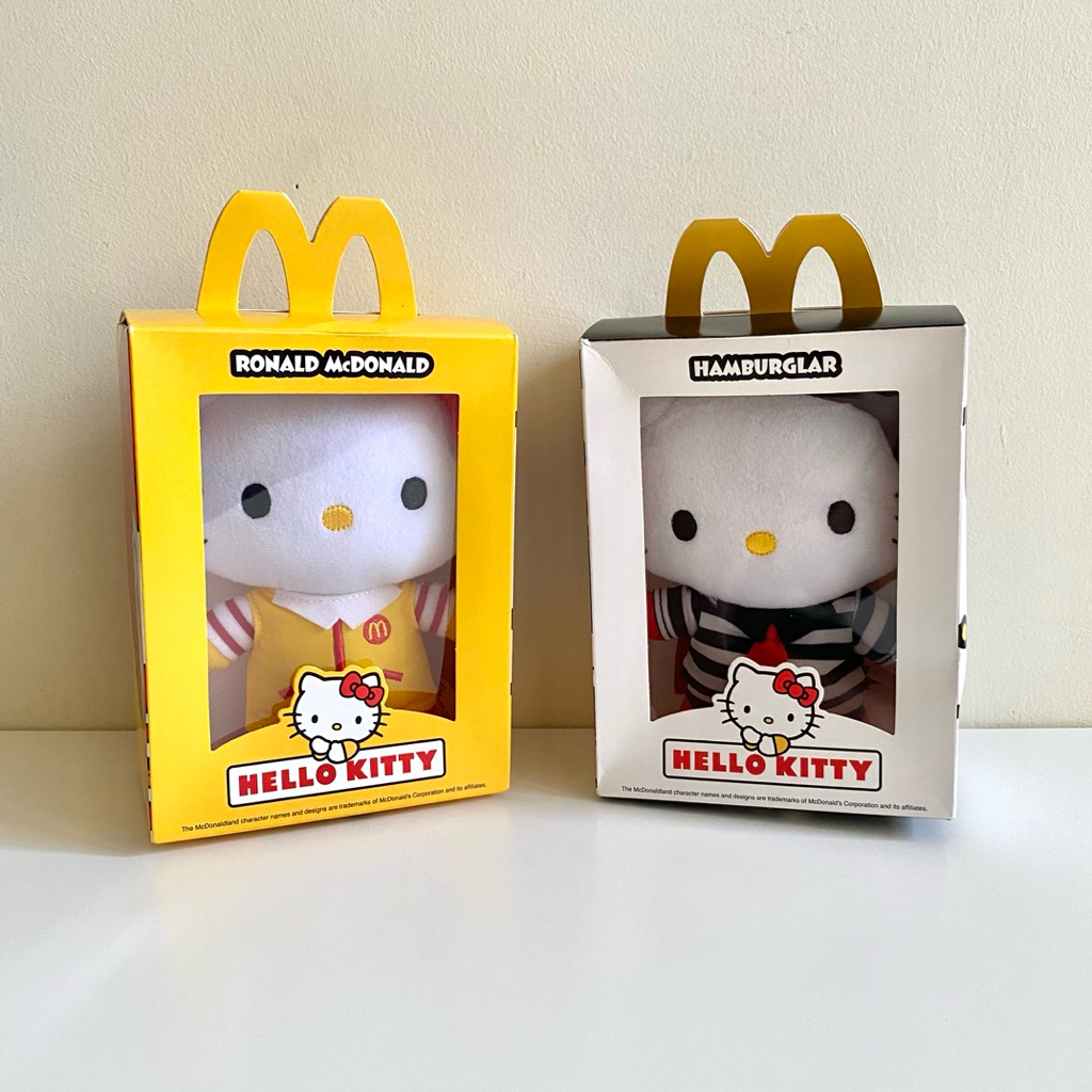 Boneka Hello Kitty Ronald McDonald & Hamburglar Happy Meal Mcdonalds Koleksi Pribadi