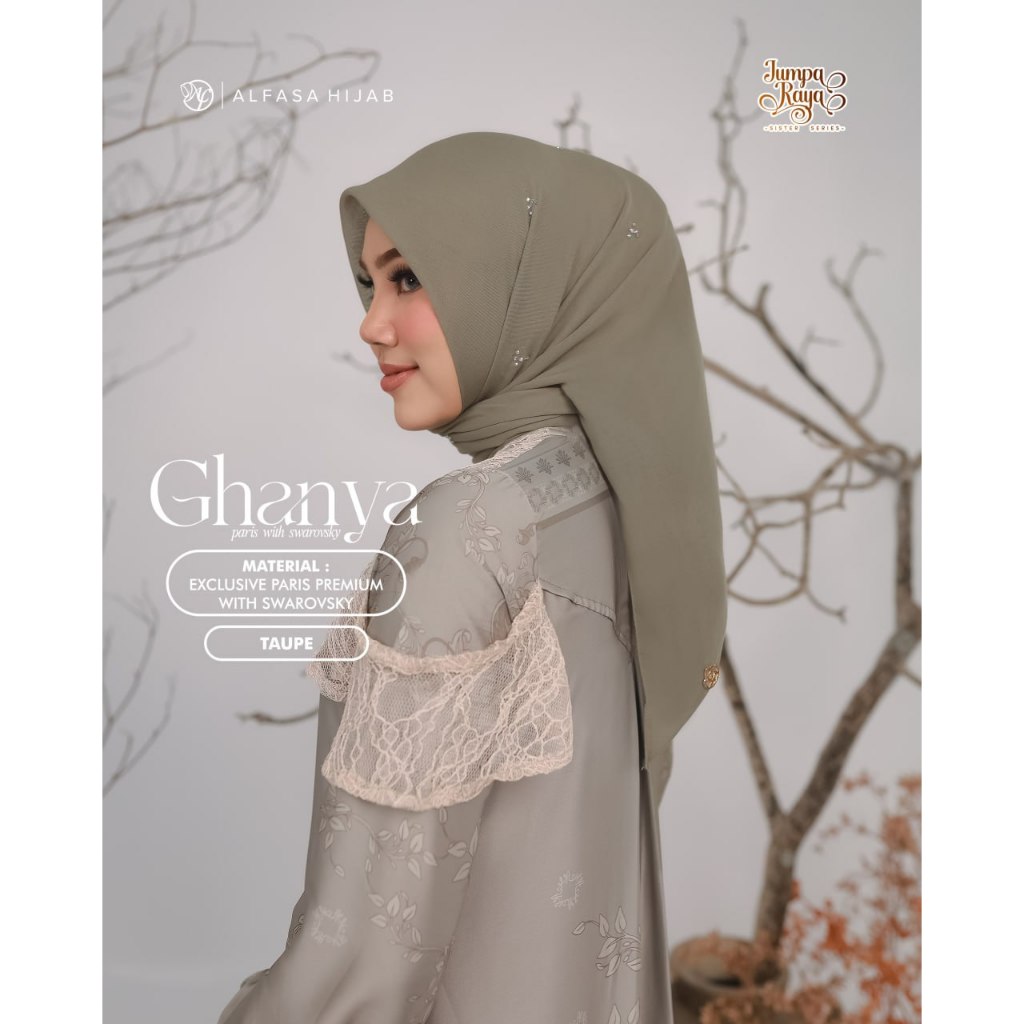 HIJAB SEGI EMPAT POLOS SWAROVSKY GHANYA SCARF JUMPA RAYA SERIES - ALFASA HIJAB