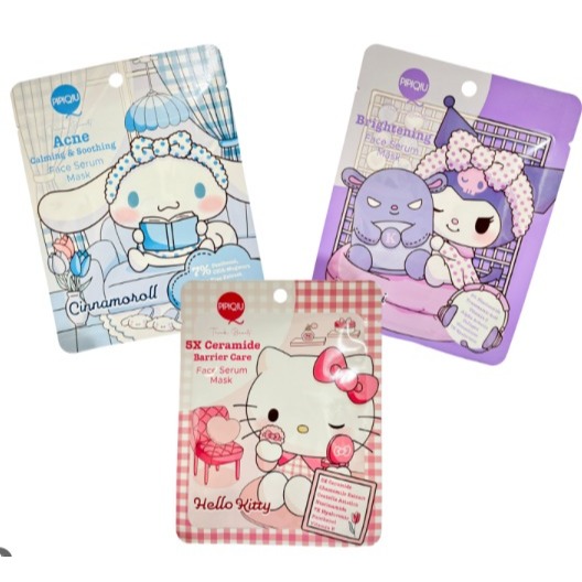 PIPIQIU FACE MASK 25GR CINNAMOROLL, KUROMI, CINNAMOROLL-MASKER WAJAH