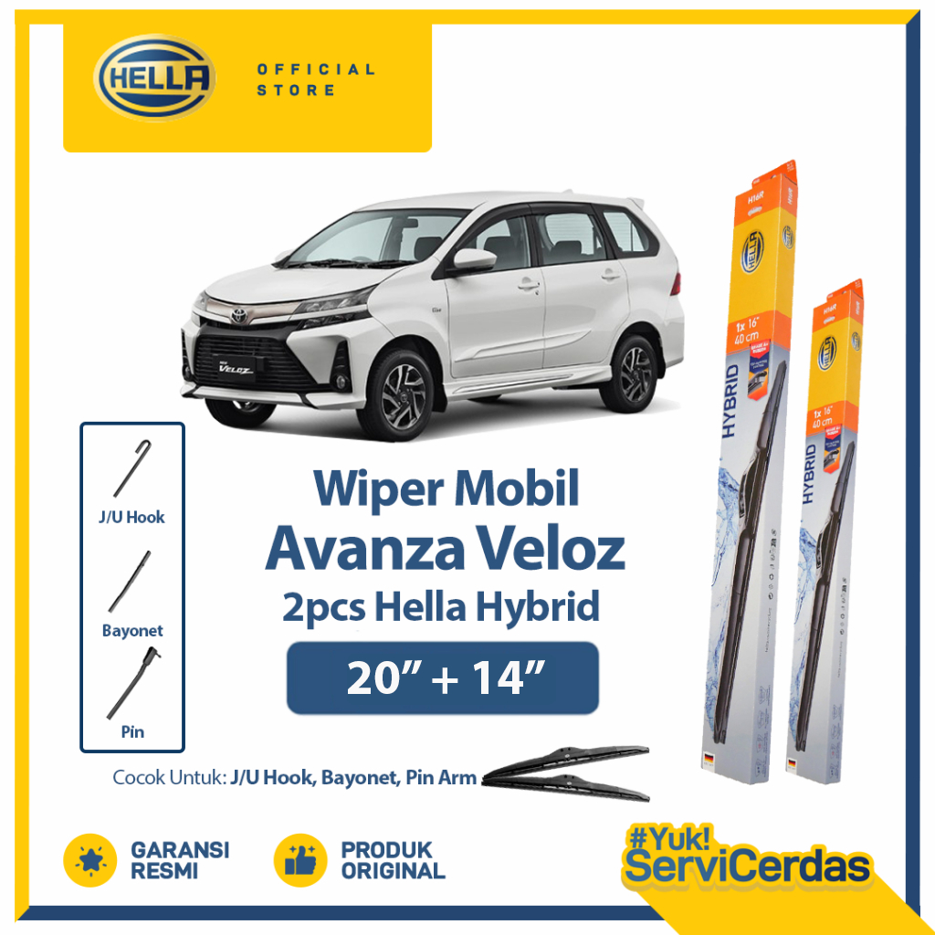 Wiper Mobil TOYOTA Avanza Veloz 20” + 14” (2pcs) - HELLA Hybrid