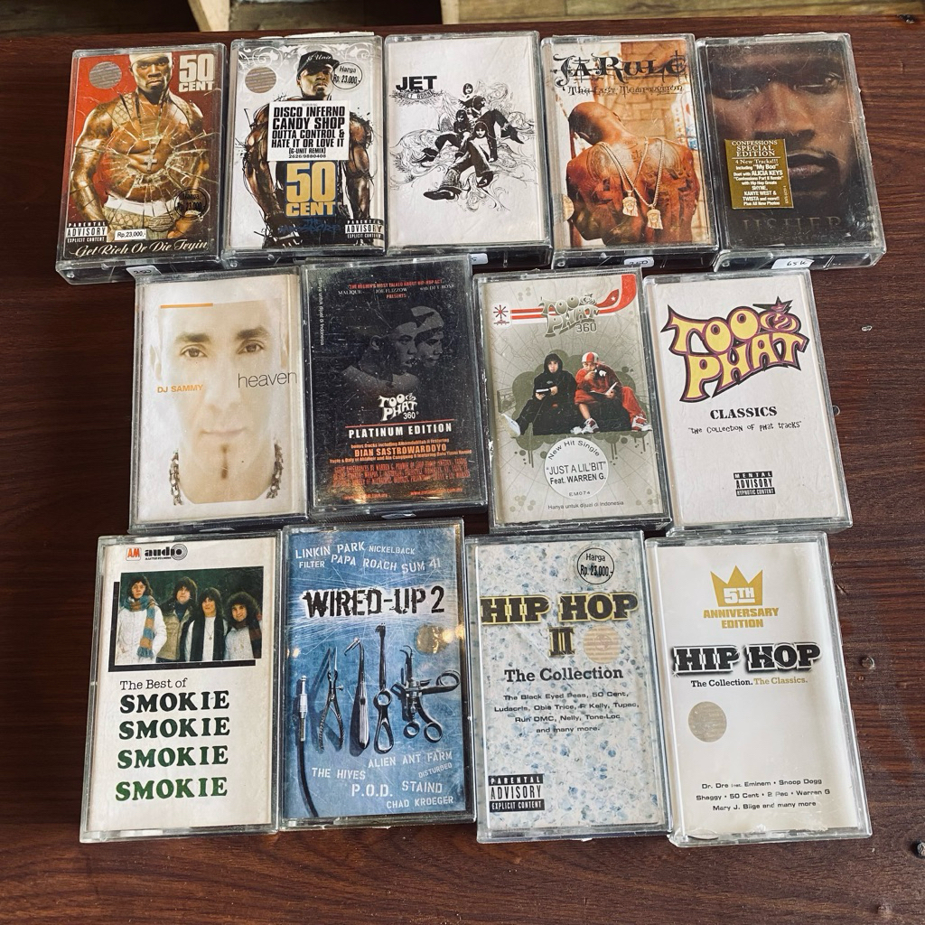 Kumpulan Kaset Pita Hip hop - DJ - 50 Cent, Ja Rule, Jet, User, Too Phat, Smokie, DJ Sammy, Snoop Do