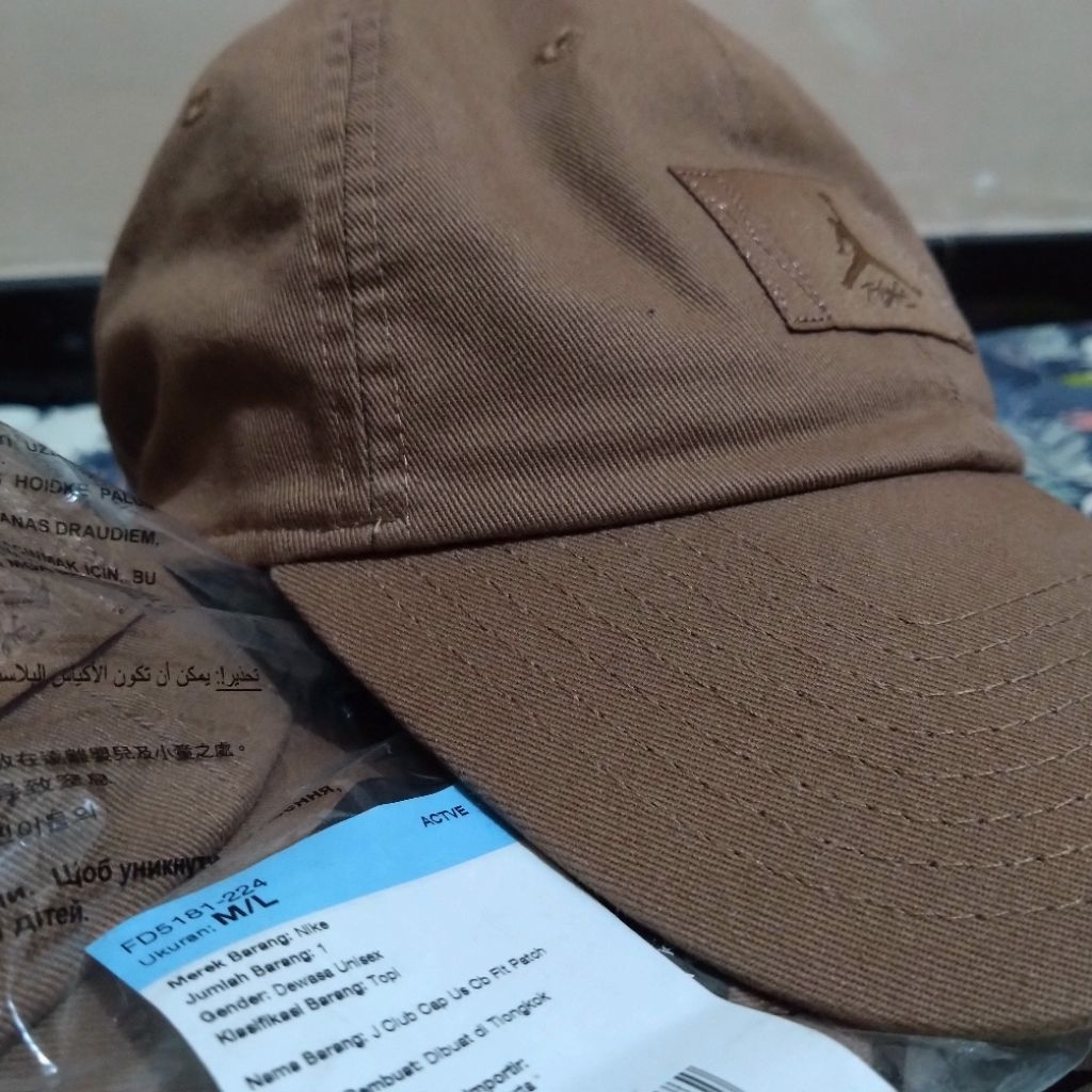 Topi Nike Jordan Club Cap Center Jumpman Archaeo Brown/Coklat M/L