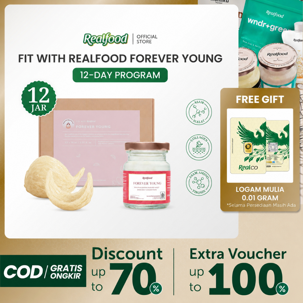 Realfood Forever Young | Minuman Sarang Burung Walet | Beauty Drink | Collagen Drink | Glowing Skin 