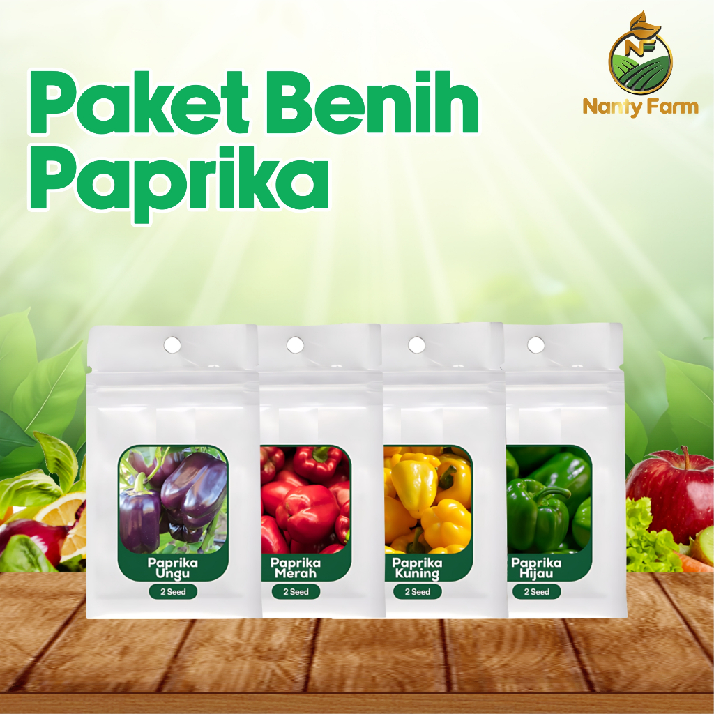 Paket 4 Benih Paprika Merah Kuning Hijau Ungu Benih Paprika Benih Buah Paprika