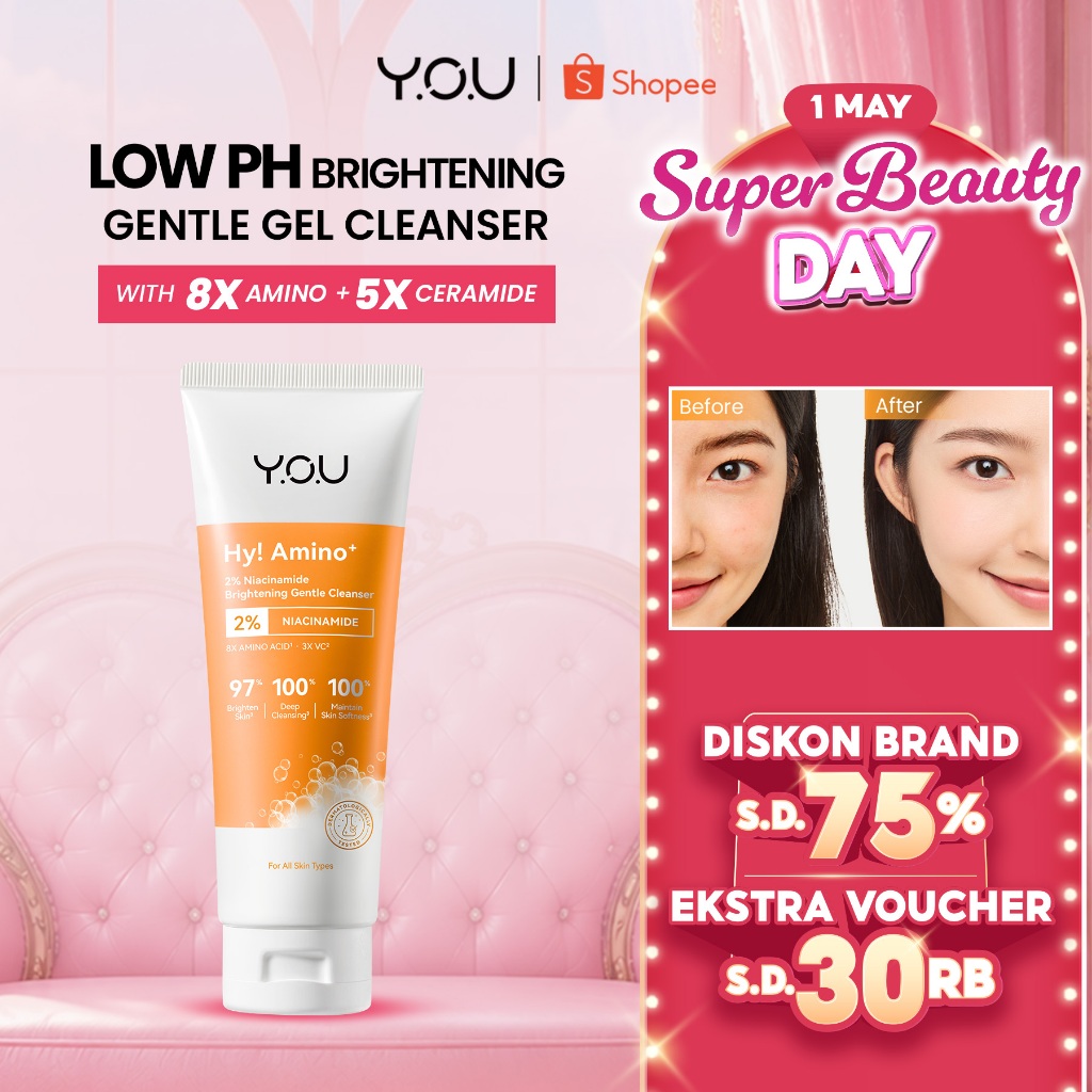 YOU Hy Amino Glo-Win Brightening Facial Wash Mencerahkan Niacinamide Glowing Skin