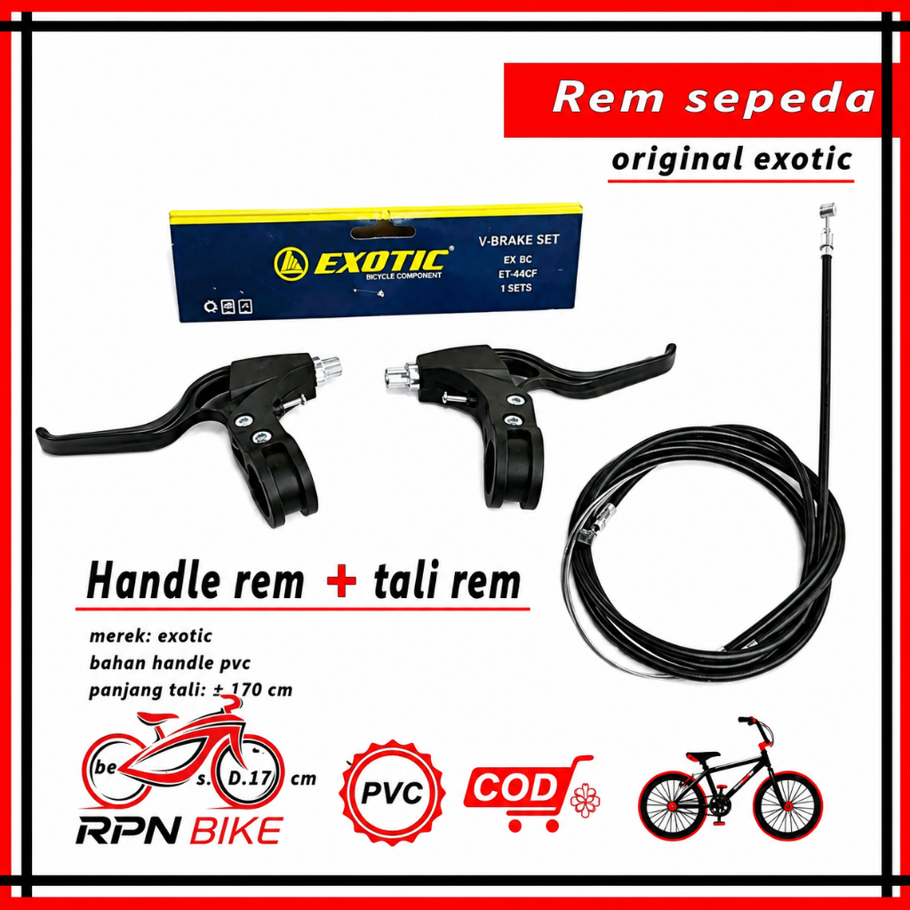 Rem handle rem + tali 1 Set Atlantis Exotic Rem V Brake sepeda MTB BMX Lipat