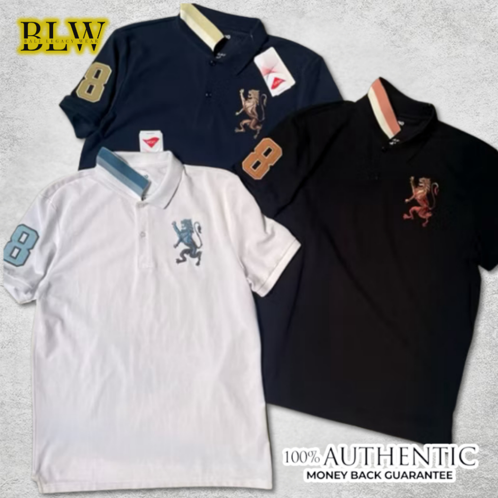 Giordano Polo Shirt 3D Lion Pria Ori