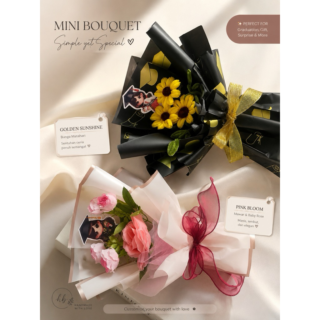 Bouquet Happy Graduation Handmade Buket Wisuda Mini Buket Bunga Viral