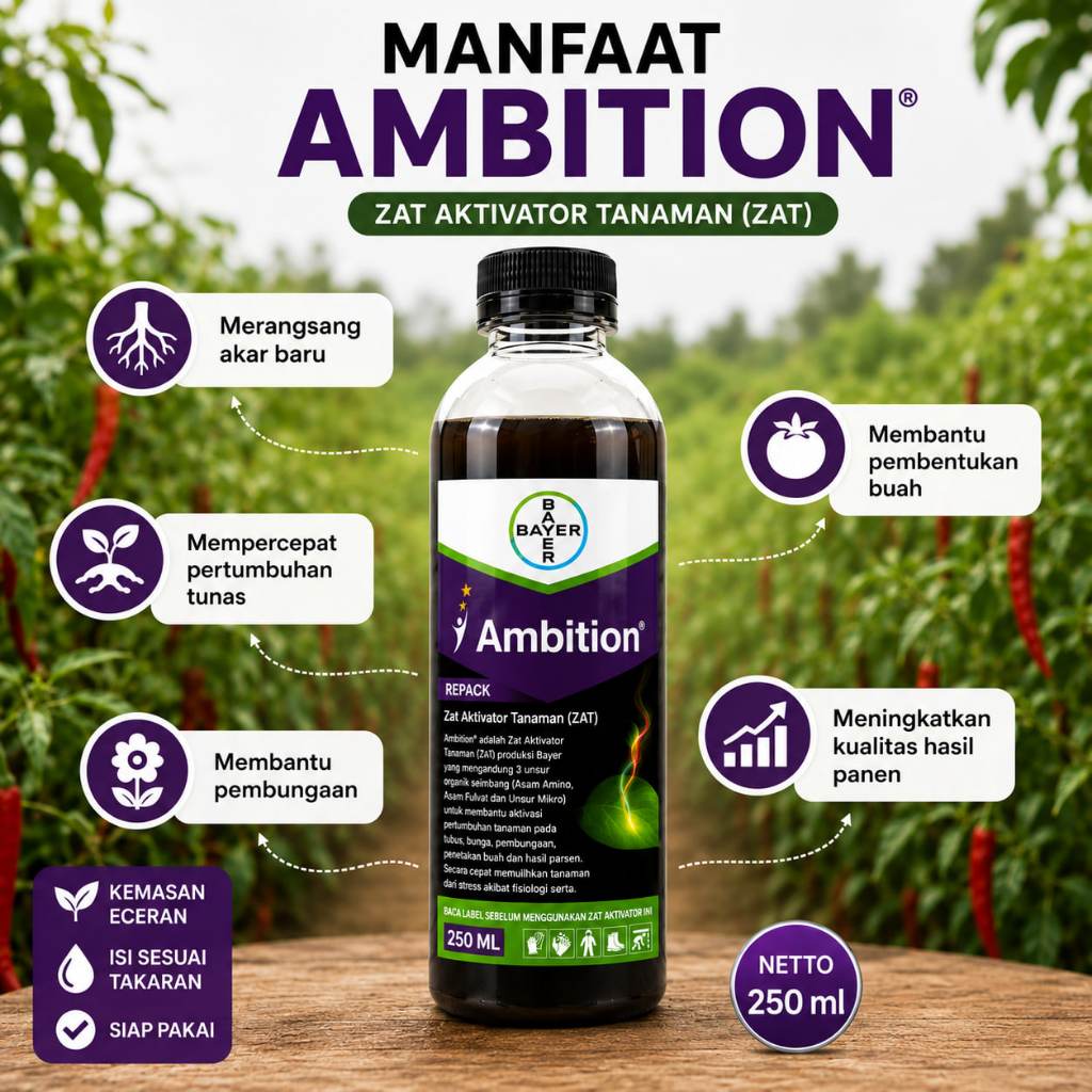 Ambition 250ml ZAT Aktivator Tanaman Bayer Perangsang Akar Bunga Buah Booster Pertumbuhan Tanaman