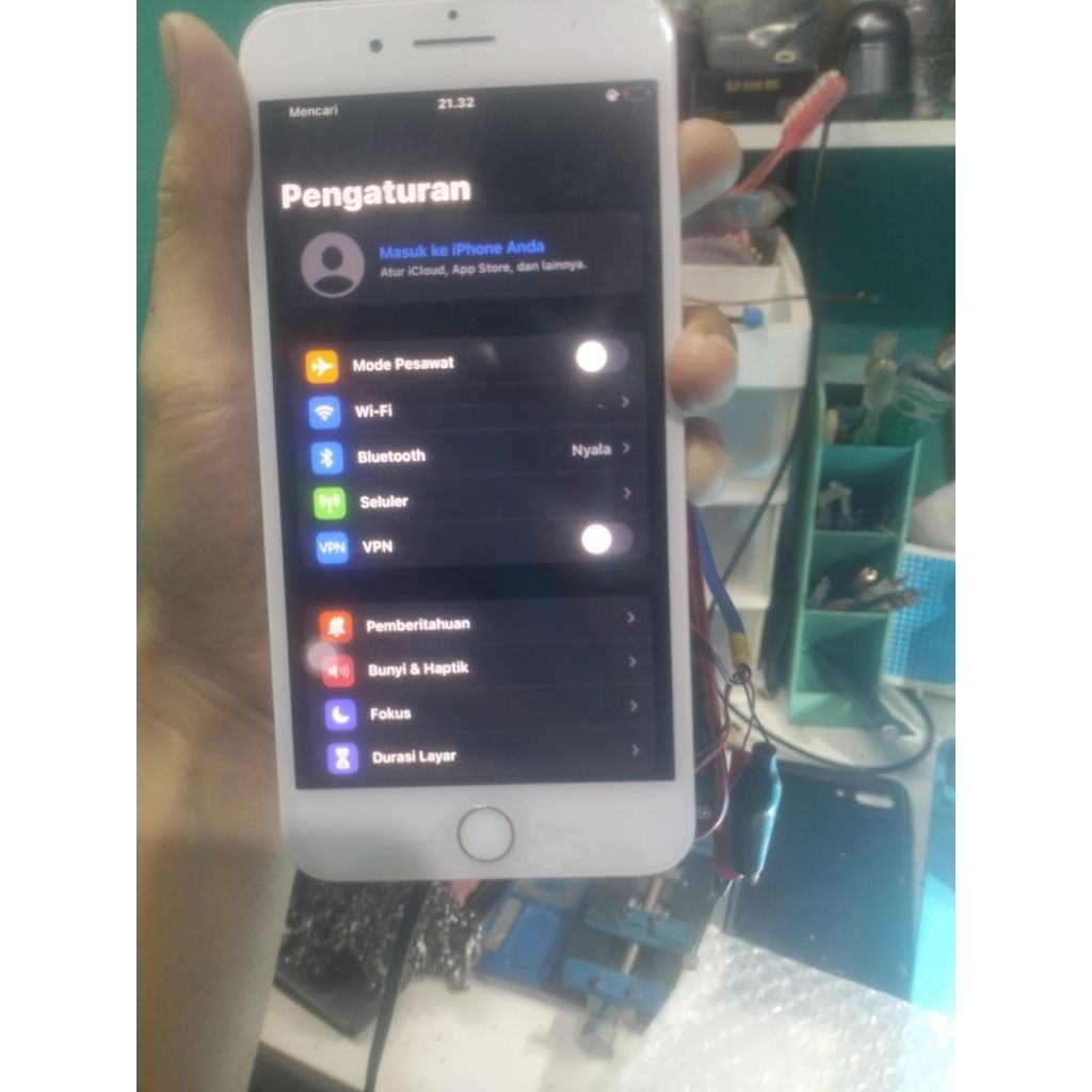 iphone 7 plus mesin normal mines tidak ada batre