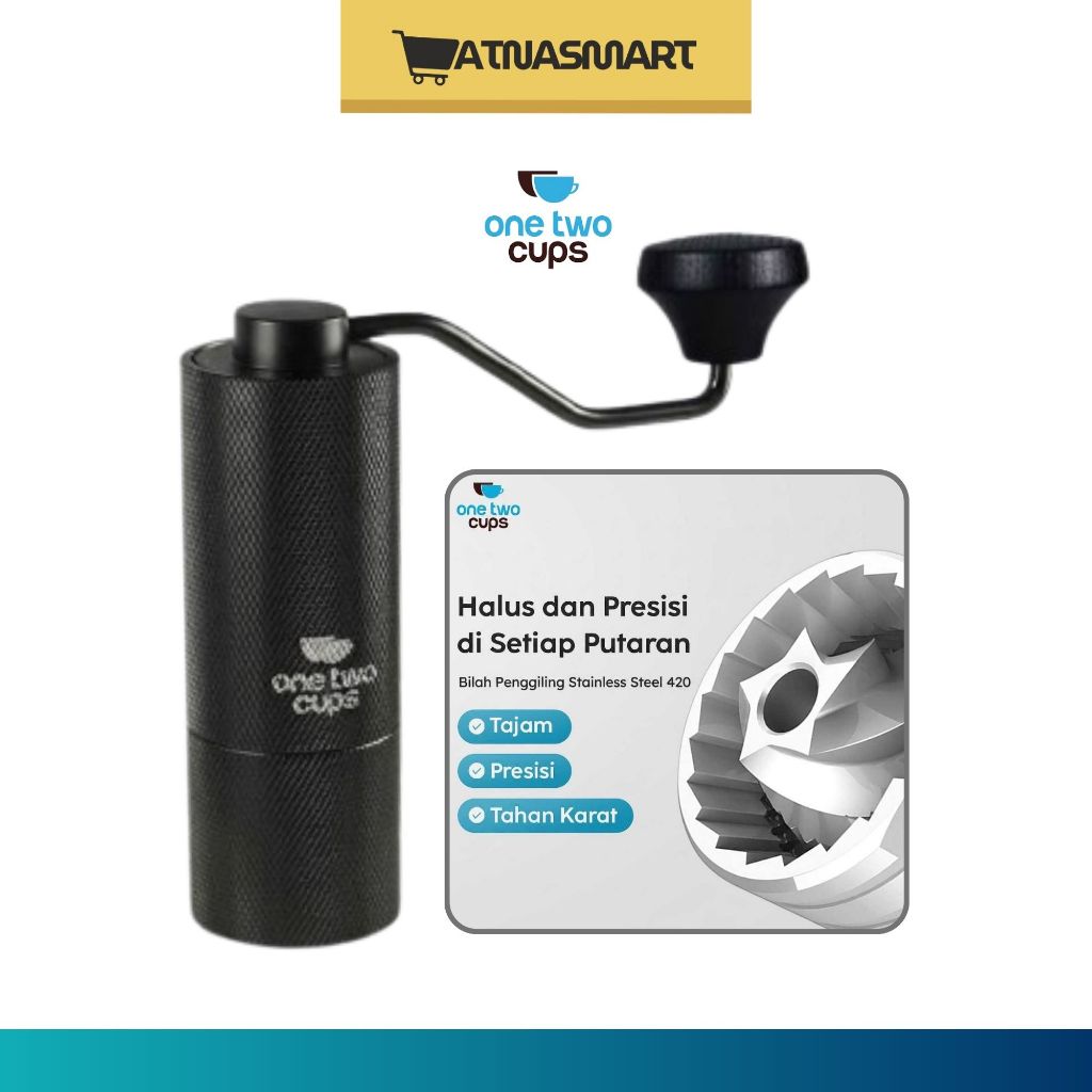 Penggiling Kopi Manual Coffee Grinder Burr Stainless ][ Grinder Kopi Manual