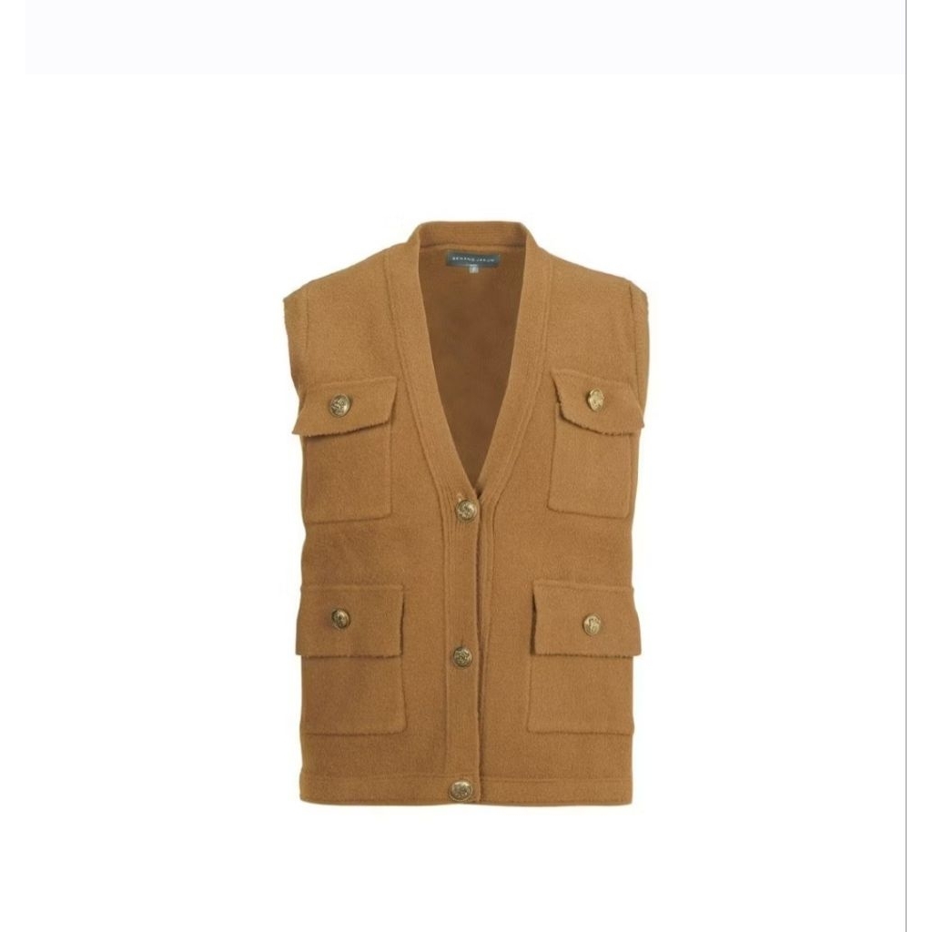 benang jarum harper vest camel free size new