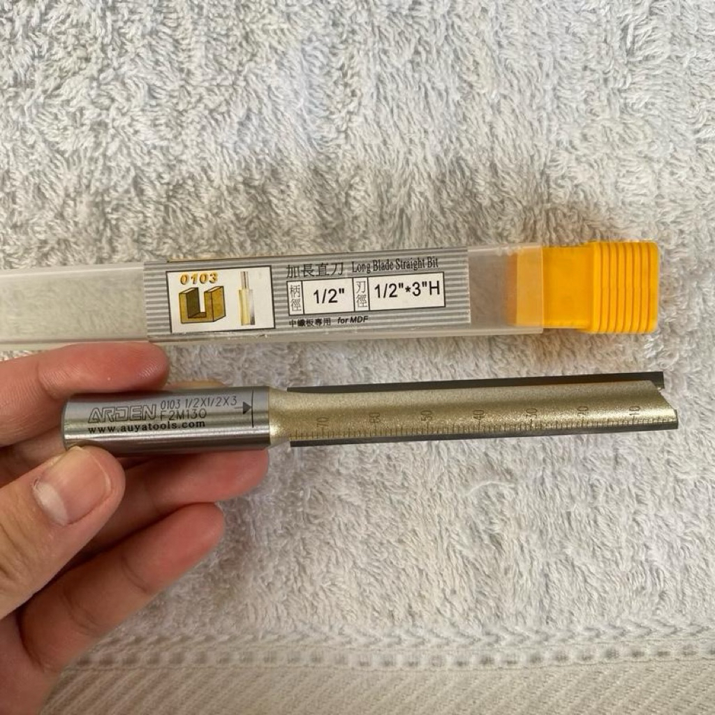 Mata Router Arden 0103 Long Blade Straight Bit Shank 1/2” Inch Diameter 1/2” Inch (12.7mm) Pisau Lur