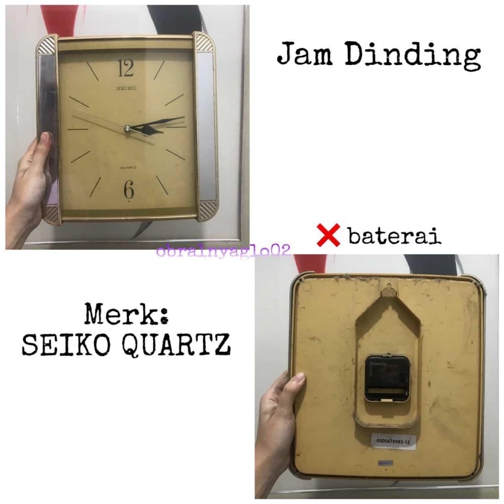 Jam Dinding Kotak. Merk Ori SEIKO QUARTZ.