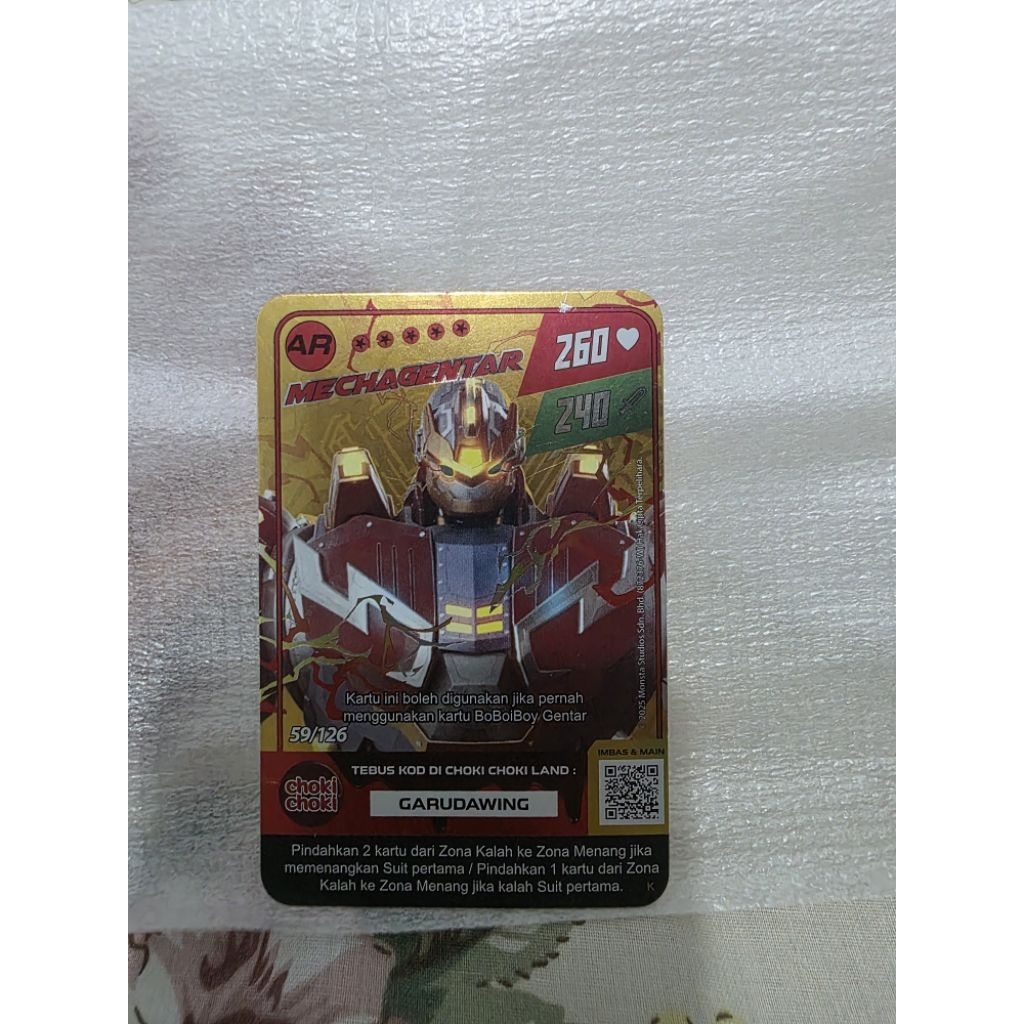 kartu boboiboy mechagentar AR