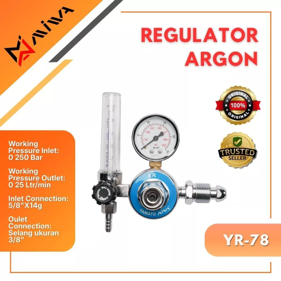 MIWA MAX YAMATO Regulator Las ARGON Tabung Gas ARGON Regulator Argon Samato Welder Las Regulator Las