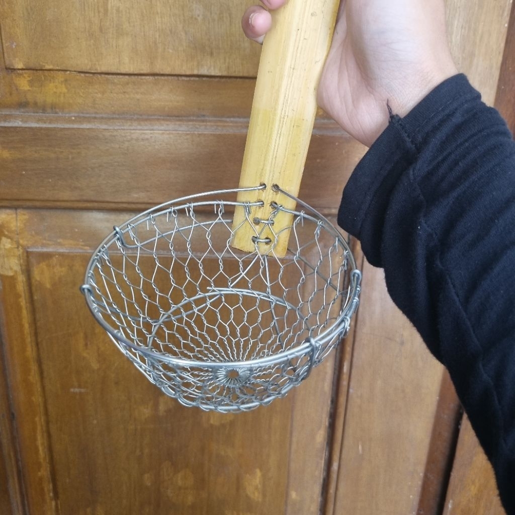 Serok Mie Ayam Bakso Gagang Kayu Kokoh Serok Saringan Murah