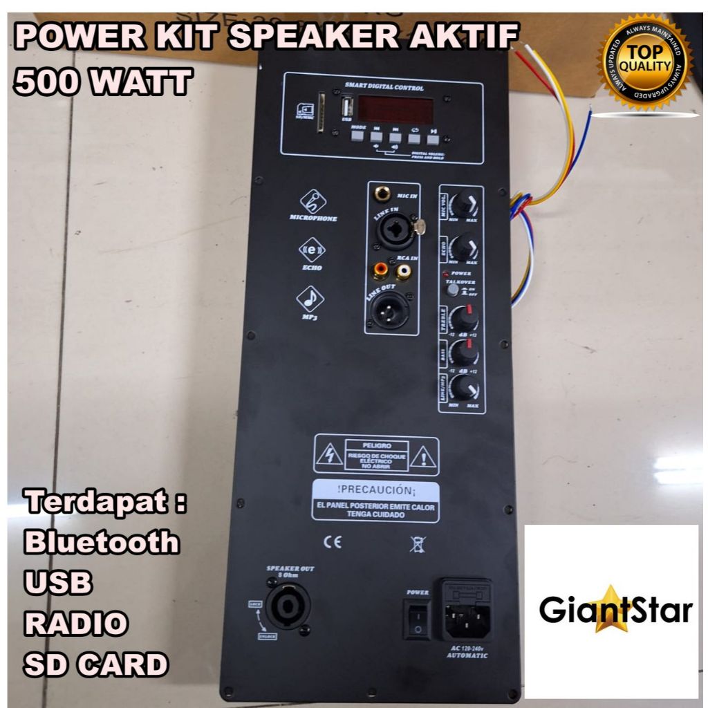 POWER KIT MESIN SPEAKER AKTIF 500 Watt 12in 15in USB BLUETOOTH RADIO SD CARD ORIGINAL
