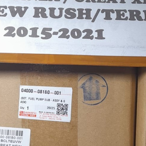FUEL PUMP GRAND AVANZA/GREAT XENIA/ ALL NEW RUSH/TERIOS 2015 - 2021 ORIGINAL