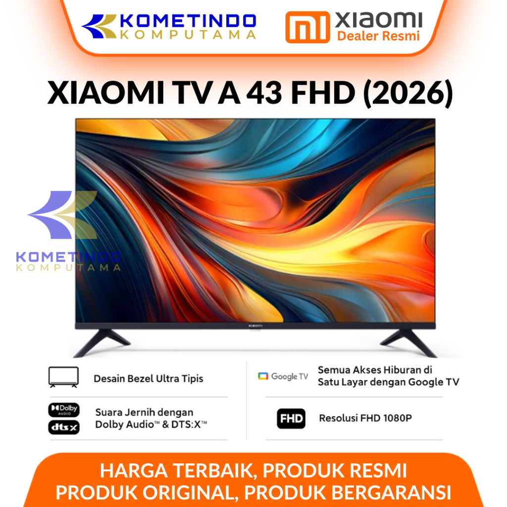 Xiaomi Mi GTV 43 A 43" 2025/2026 FHD MI GOOGLE TV - L43MA-AFID / L43MB-AFID - Garansi Resmi - LUAR K