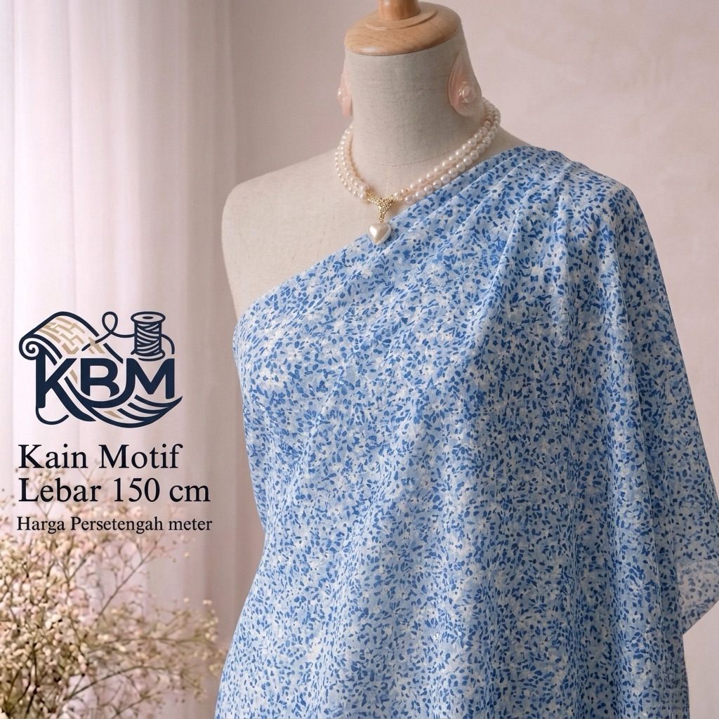 Kain katun Motif Premium - kain bahan motif bunga kecil - kain bahan premium - kain katun ceringkel 