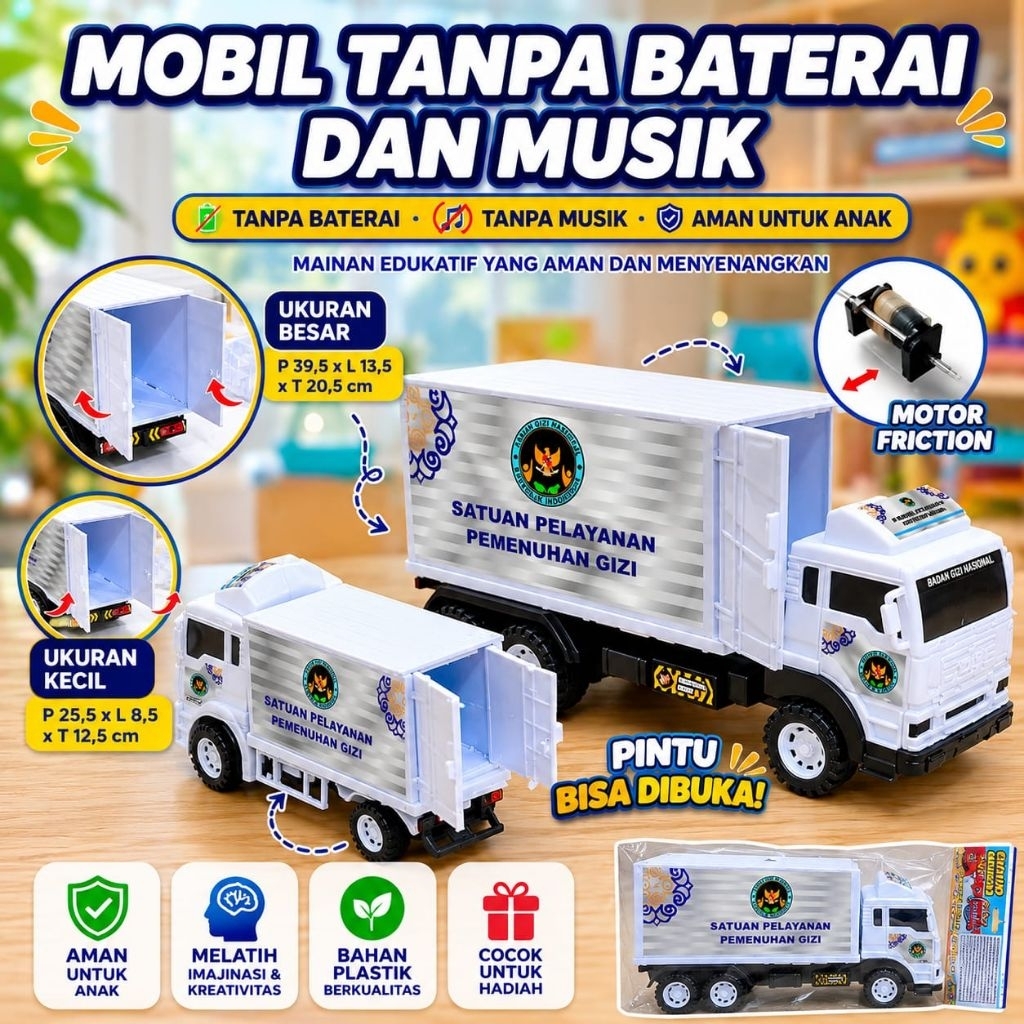 1296 Mainan Mobil Truck MBG Edukasi Anak Anak / Mainan Anak Mobil Angkut Barang / Mainan Mobil Besar