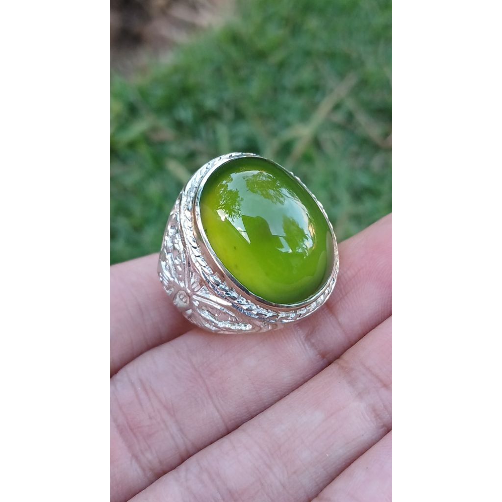 CINCIN AKIK GREEN EMERALD IJO BOTOL ACEH