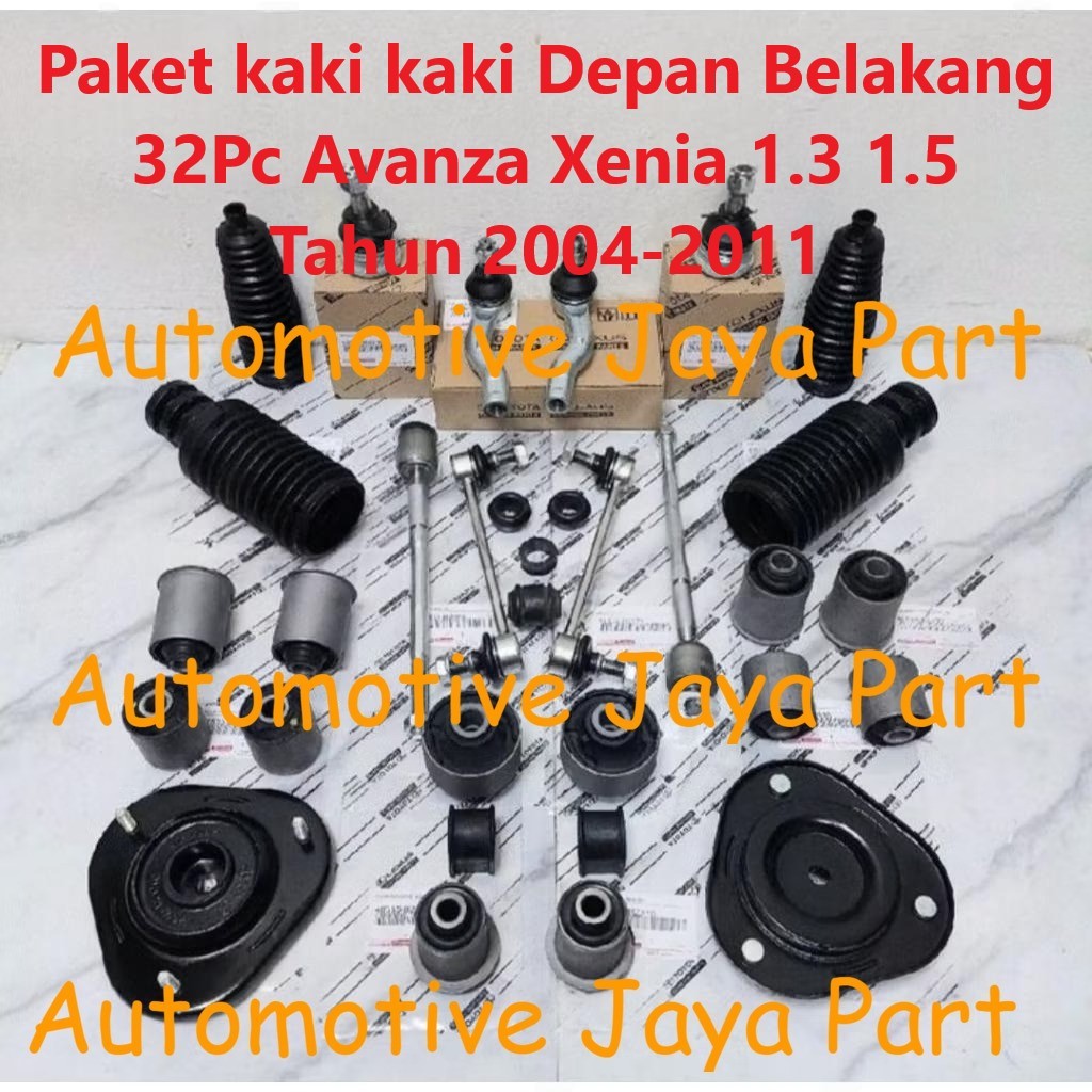 Paket kaki kaki Depan Belakang 32Pc Avanza Xenia 1.3 1.5 Tahun 2004-2011 Tie Rod Rack End Link Stabi