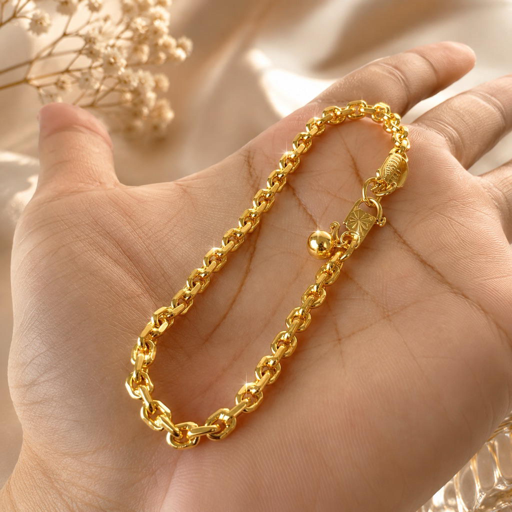 Gelang Wanita Koin Asli Anti Luntur dan Karat, Tahan Lama