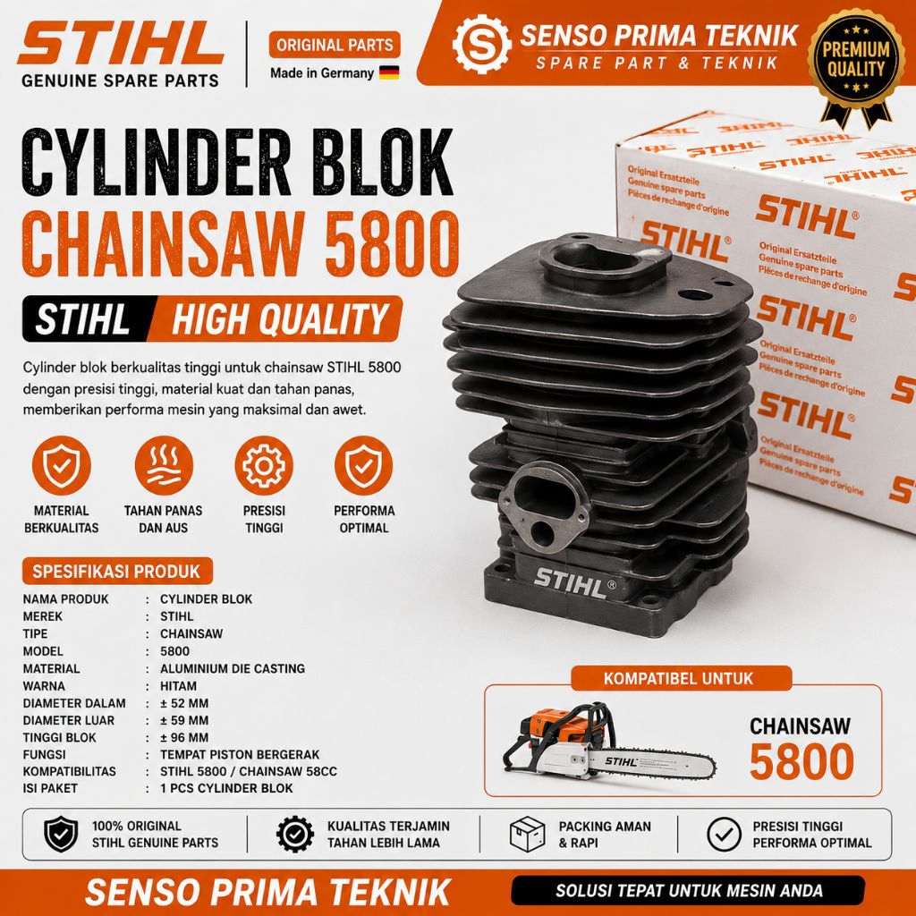 CYLINDER BLOCK CHAINSAW STHIL ORIGINAL 5800 TURBO