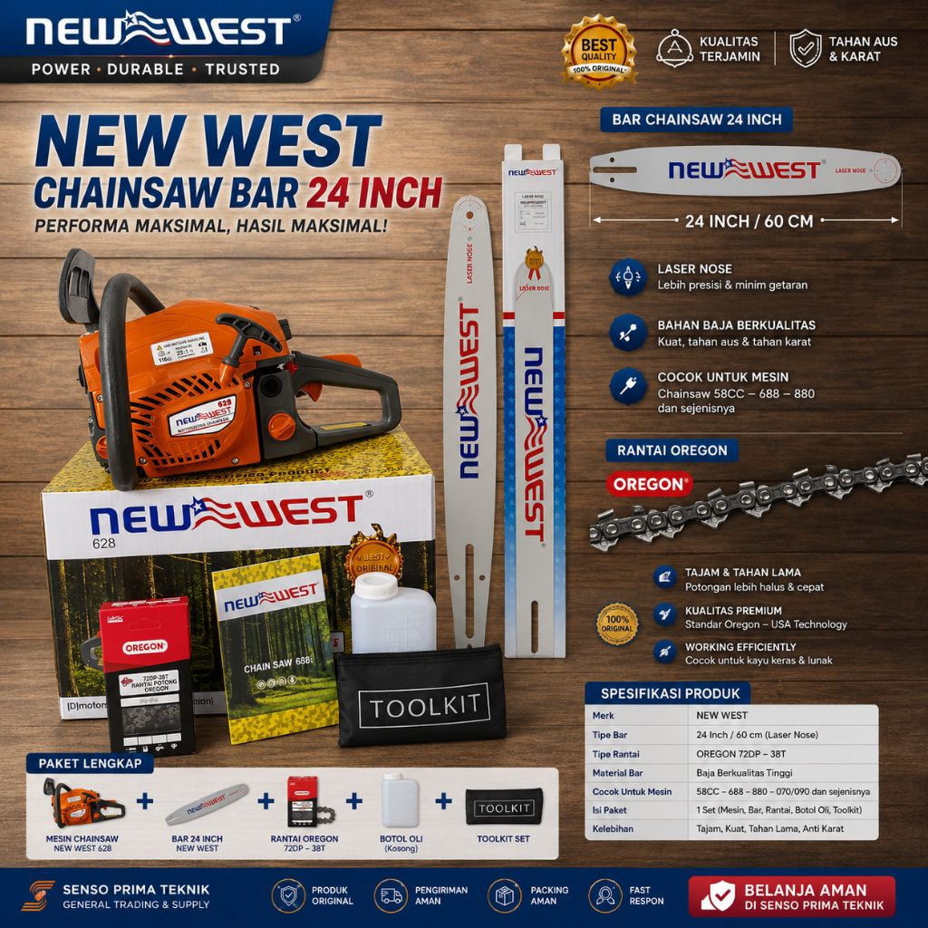 CHAINSAW / SENSO NEW WEST ORIGINAL 628 BAR 24 INCH