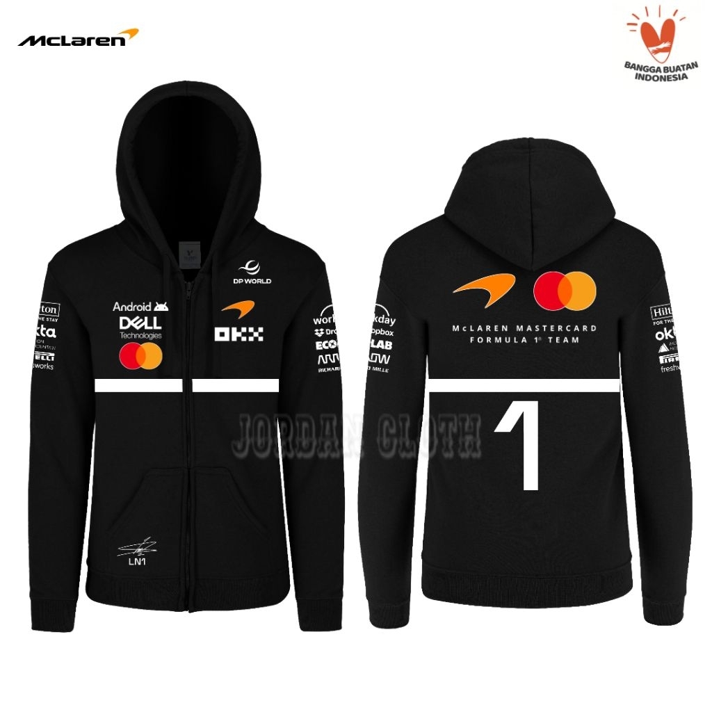 Hoodie Zipper Sweater Jaket McLaren Team 2026 Lando Norris Formula One F1