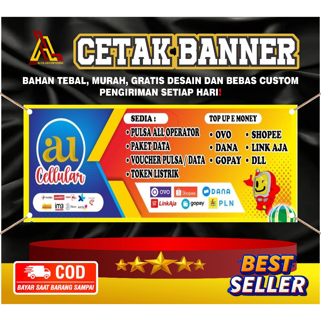 SPANDUK/BANNER konter pulsa/ATM mini BACKDROP KONTER/MINI ATM murahhh