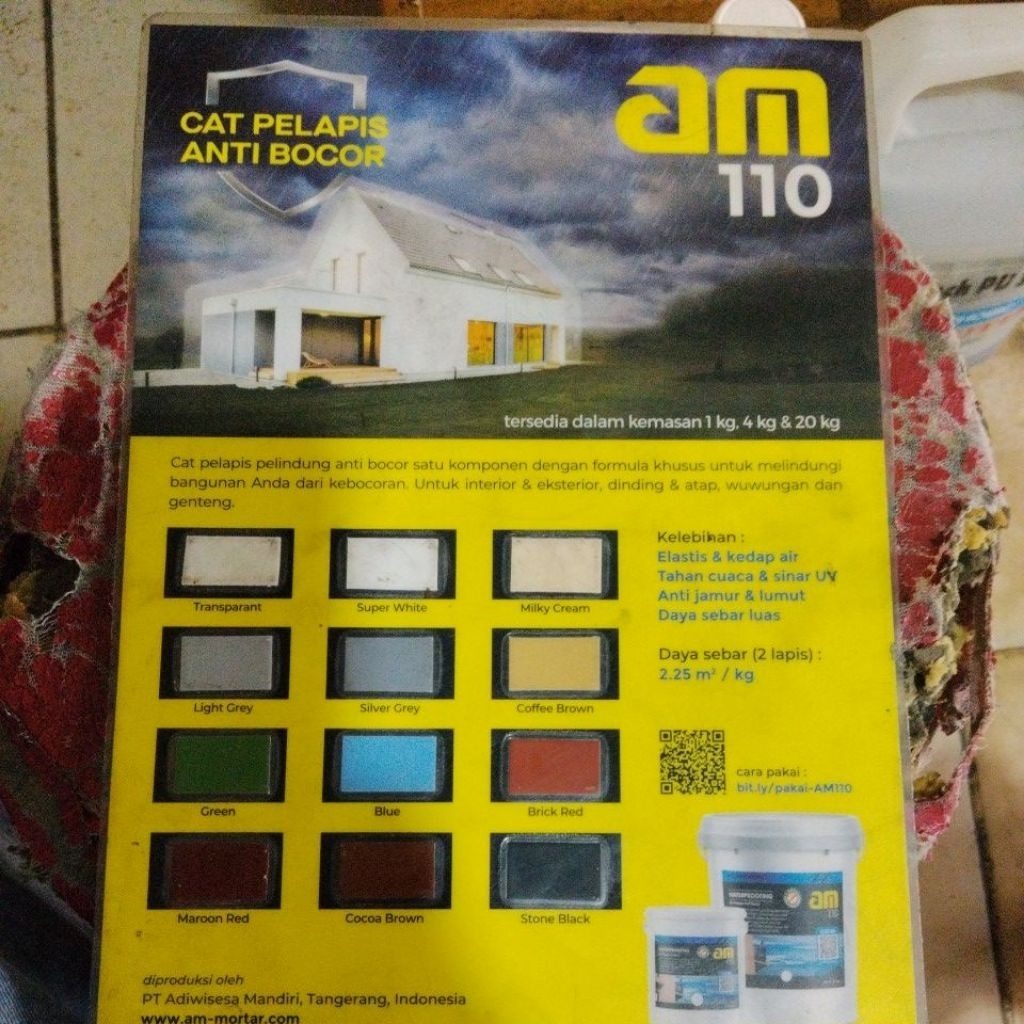 Cat Pelapis Anti Bocor/Cat Waterproof merk AM kemasan 1Kg