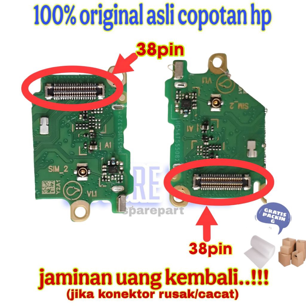 KONEKTOR LCD ( yang di board/mesin) INFINIX NOTE 30 5G ORIGINAL COPOTAN BAWAAN HP