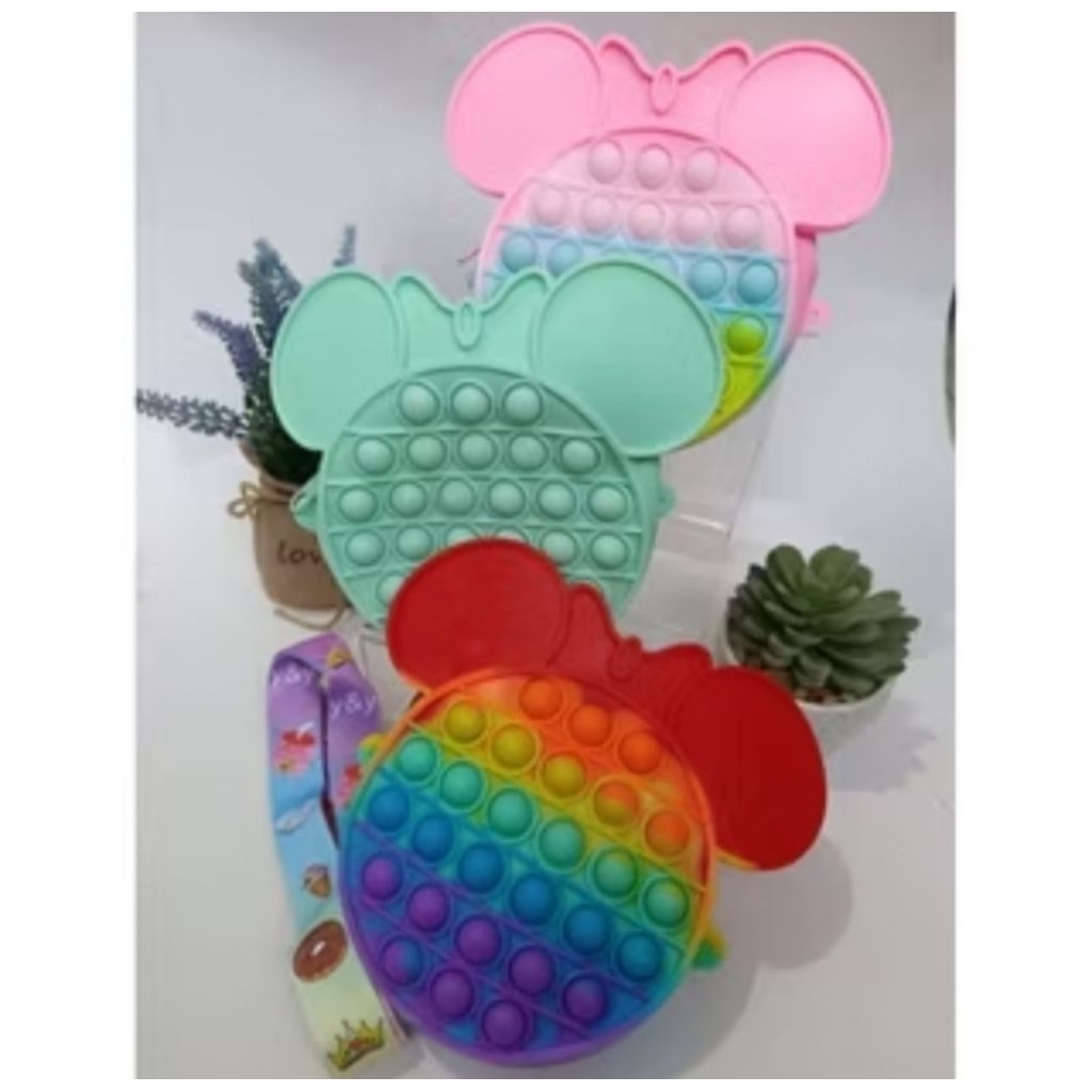 TAS POP ITS  ANAK VIRAL TIKTOK TAS SELEMPANG ANAK TAS KOIN TOYS TAS SELEMPANG ANAK KARAKTER DONAT RA