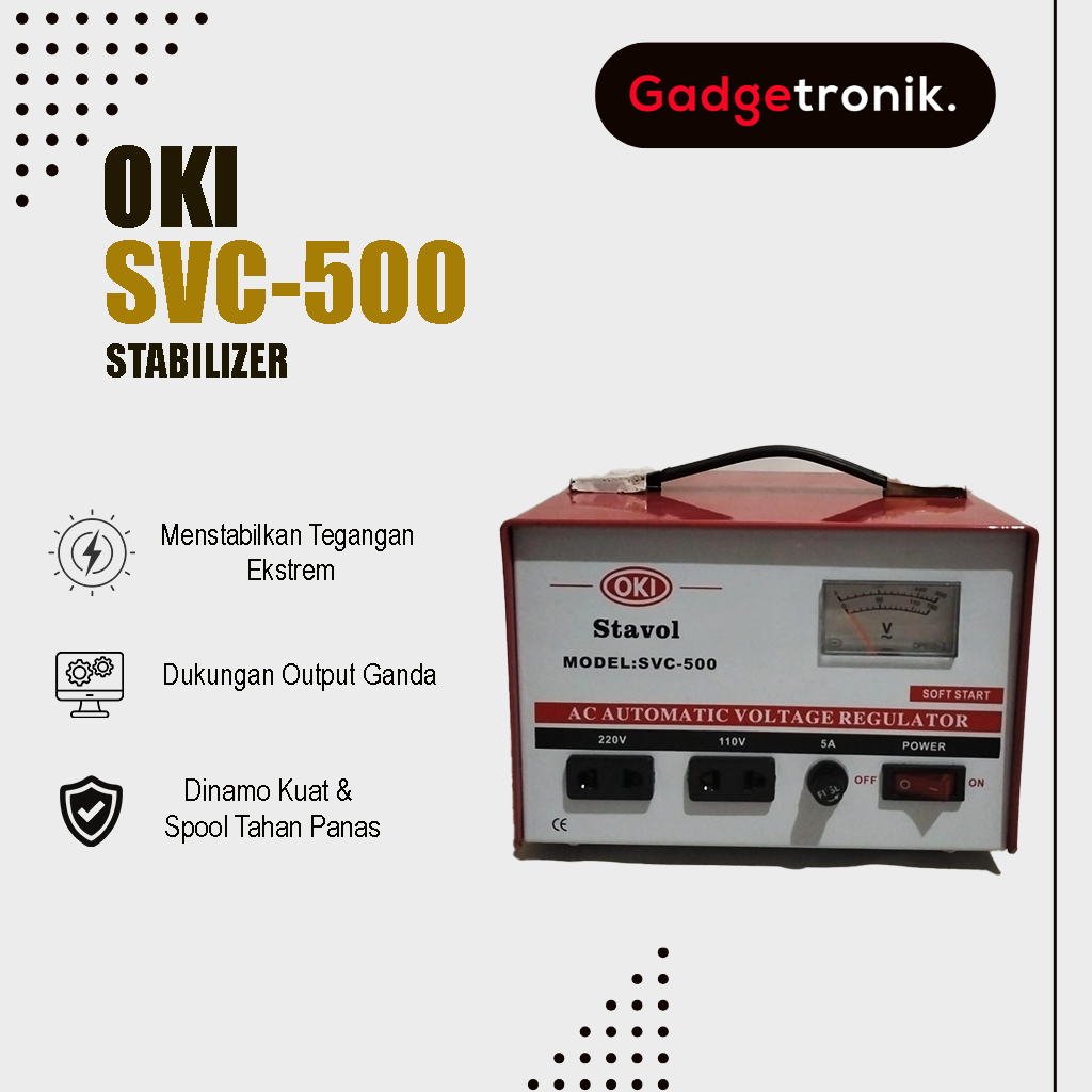 OKI STABILIZER SVC-500 / AUTOMATIC VOLTAGE REGULATOR AVR OKI SVC 500 / PENSTABIL TEGANGAN LISTRIK OK