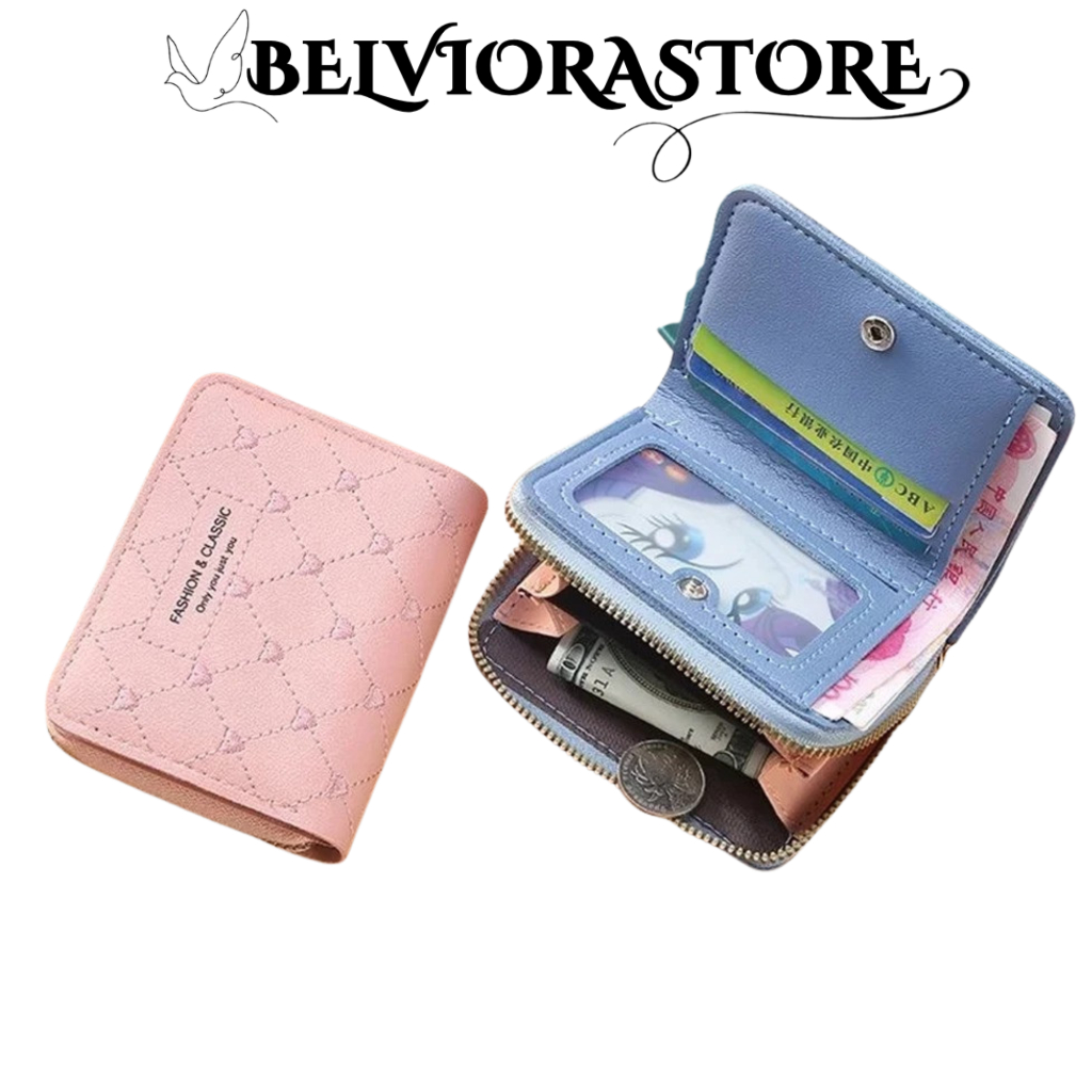 BLV Dompet Koin Wanita Resleting 888 Dompet Lipat Koin Tas Dompet Kartu Fashion Wanita Korea Real Pi