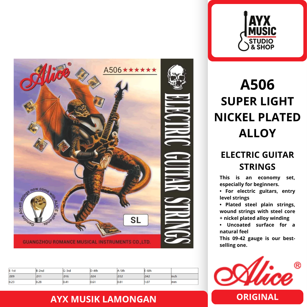 Alice Senar Gitar Elektrik Eceran | Alice Original | 009 - 042 | Senar Elektrik