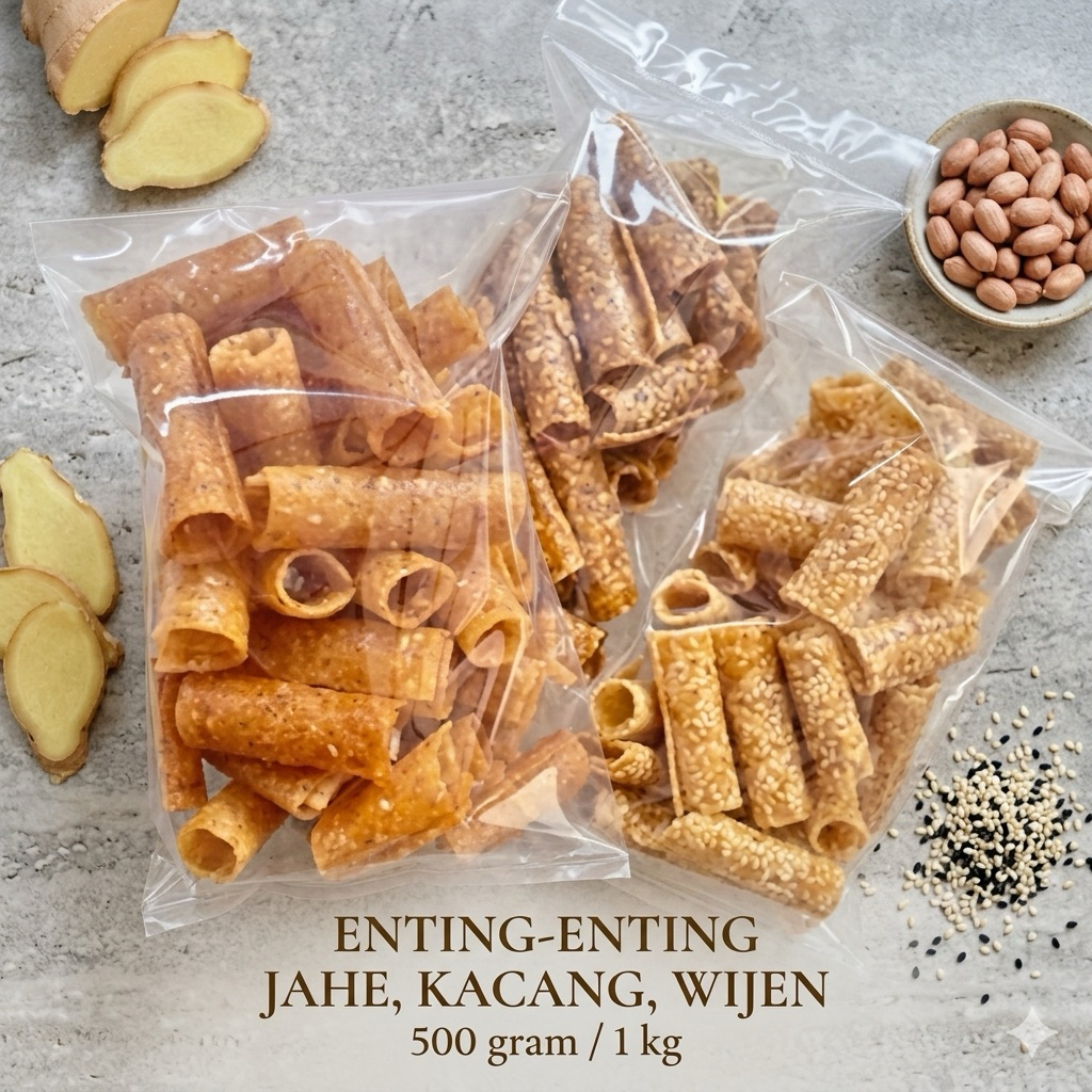 500gram/1kg - ENTING ENTING KACANG WIJEN WIJEN Enting gurih renyah Cemilan Snack Camilan Manis ampya