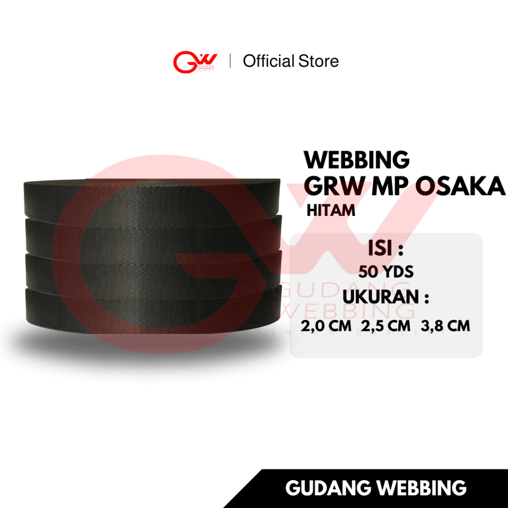 TALI WEBBING NYLON / WEBBING NYLON 2 CM, 2,5 CM & 3,8 CM/ GRW MP OSAKA HITAM