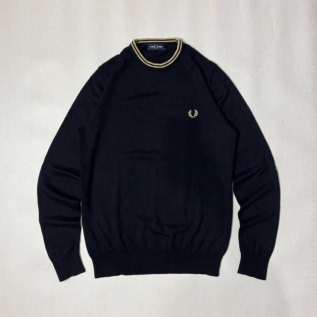 Fred Perry Clasik Crewneck Jumper Black