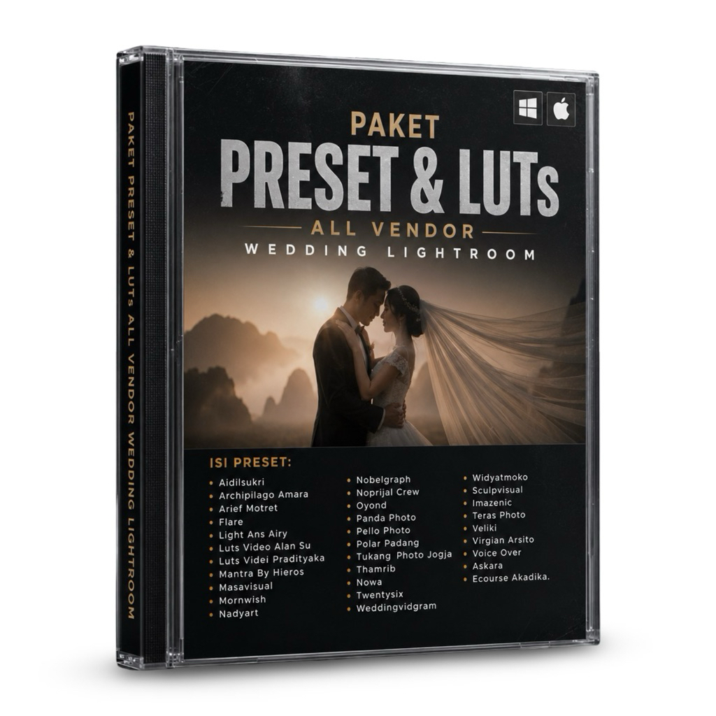 PAKET PRESET & LUTs ALL VENDOR WEDDING LIGHTROOM