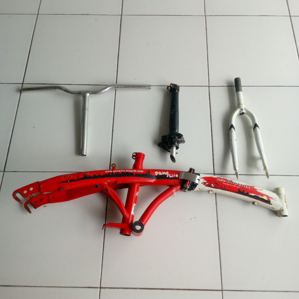 Frame,stemp dan handle bar Sepeda lipat Phoenix 20inch copotan