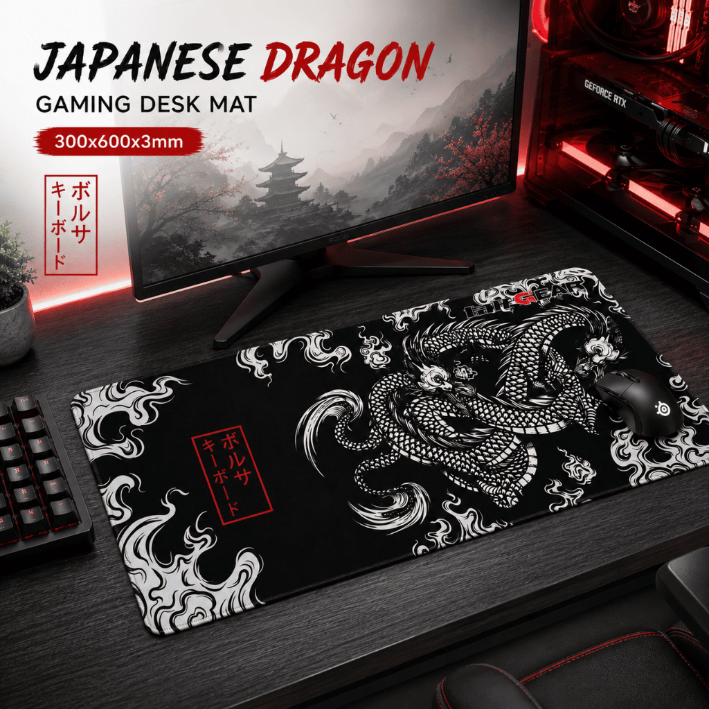 Mouse Pad Gaming Japanese Dragon Desk Mat 300x600x3mm - M35 MousePad Naga