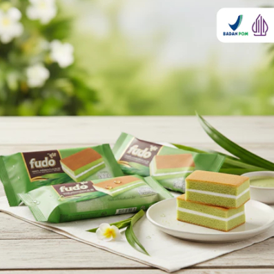 FUDO LAYER CAKE PANDAN / BOLU PANDAN 14gr, halal